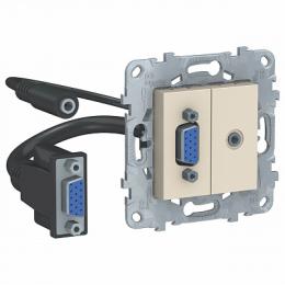 Изображение продукта Розетка компьютерная VGA+Minijack Schneider Electric Unica New 